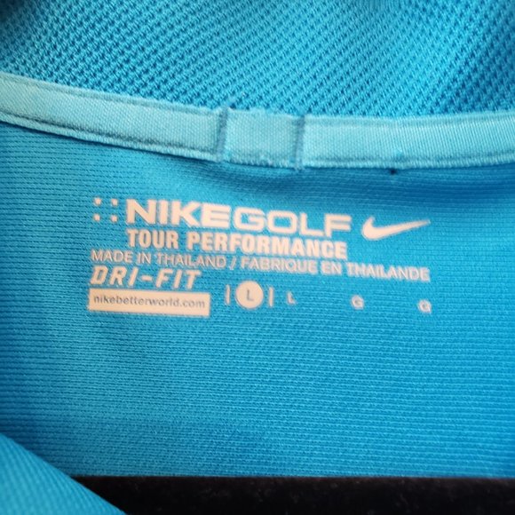 Nike Golf Tour Performance Dri-fit Solid Short Sleeve Polo Blue Men's large polo - Picture 2 of 5